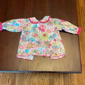Three Mommas vibrant floral custom girls blouse size 2
